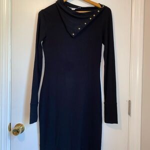 Diane Von Furstenberg Black Asymmetrical Dress